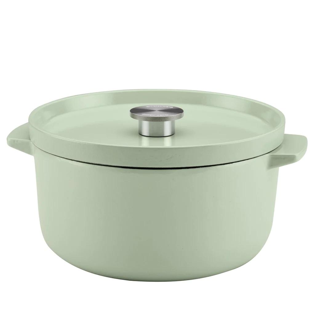 Crock-pot Artisan 2 Piece 5 -Quart Enameled Cast Iron Dutch Oven in Pistachio Green