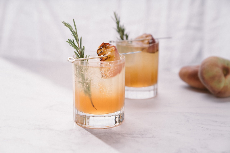 Smoky Peach and Rosemary Bourbon Spritz | Ooni