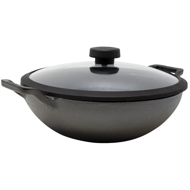 Meyer 26cm Cast Iron Kadai with Lid 48495 IMAGE 1