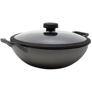 Meyer 30cm Cast Iron Kadai with Lid 48496 IMAGE 1