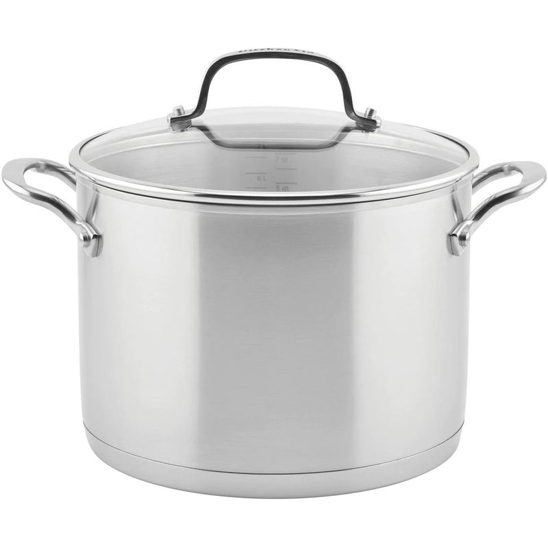 KitchenAid 8qt 3-Ply Base Stainless Steel Stock Pot with Lid 71003 IMAGE 1