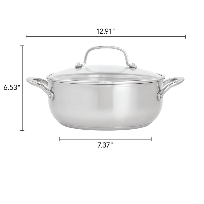 KitchenAid 4qt 3-Ply Base Stainless Steel Casserole with Lid 71011 IMAGE 2