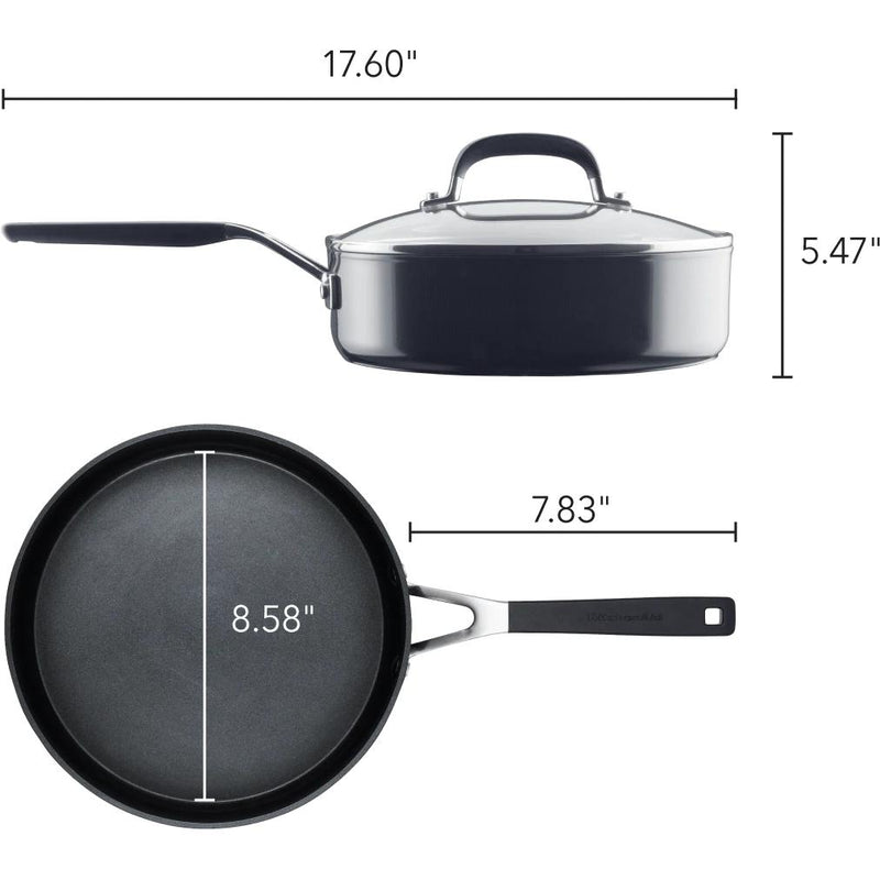 KitchenAid 3qt Hard Anodized Non-Stick Sauté Pan with Lid 84804-TF05 IMAGE 2