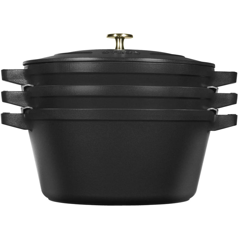 Staub 4-Piece Cast Iron Large Stackable Cocotte Set 1021-322 IMAGE 2