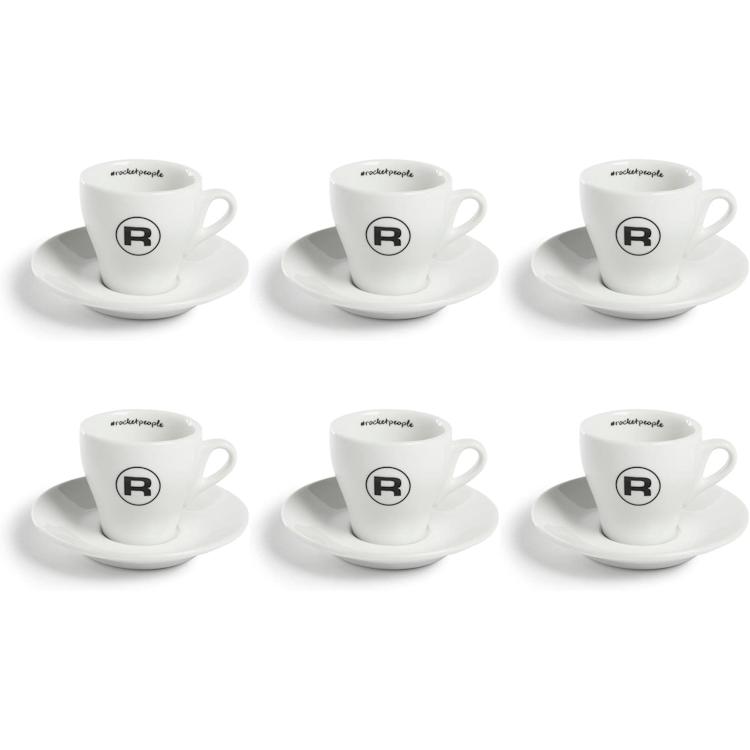 Rocket Espresso Milano Hashtag Flat Cup Set Of 6 – White R01RA99907210 IMAGE 2