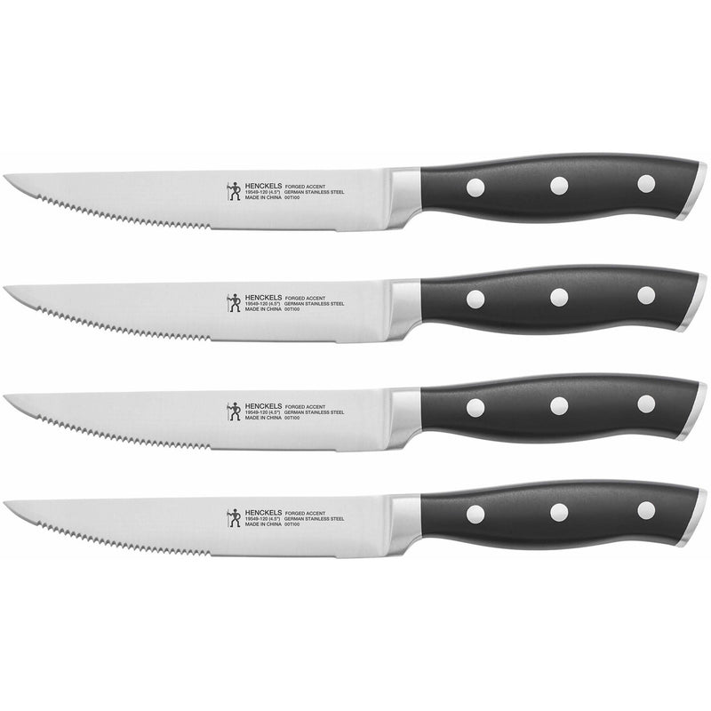 Henckels 4-Piece Forged Accent Steak Knife Set - Black 1011268 IMAGE 1