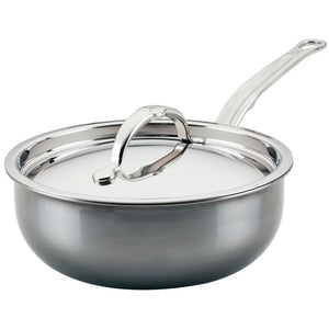 Hestan NanoBond Titanium Stainless Steel Saucier Pan with Lid, 2-Quart 60045 IMAGE 1