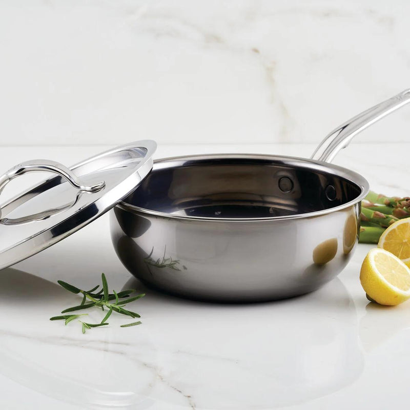 Hestan NanoBond Titanium Stainless Steel Saucier Pan with Lid, 2-Quart 60045 IMAGE 4