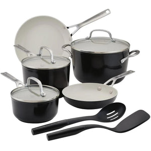 KitchenAid 10-Piece Ceramic Forged Aluminum Cookware Set 12517-T IMAGE 1