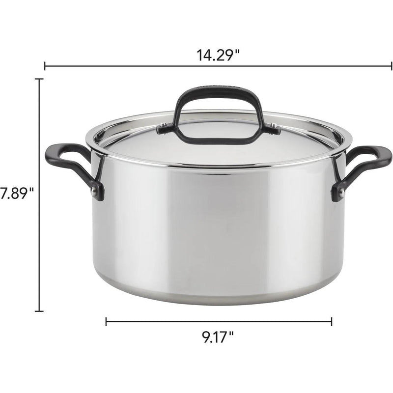 KitchenAid 5-Ply Clad Stainless Steel Stockpot with Lid, 8-Quart 30002-TF05 IMAGE 5