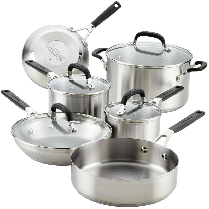 KitchenAid Stainless Steel Cookware Set, 10-Piece 71017-TF05 IMAGE 1