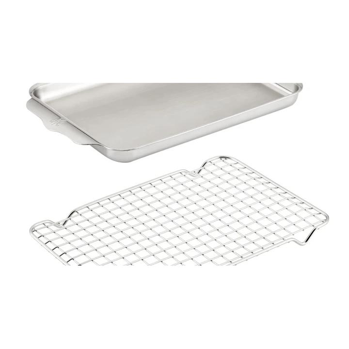 Hestan Provisions OvenBond Tri-ply Stainless Steel Quarter Sheet Pan with Rack, 9-Inch x 12.5-Inch, Stainless Steel 48822-C IMAGE 2