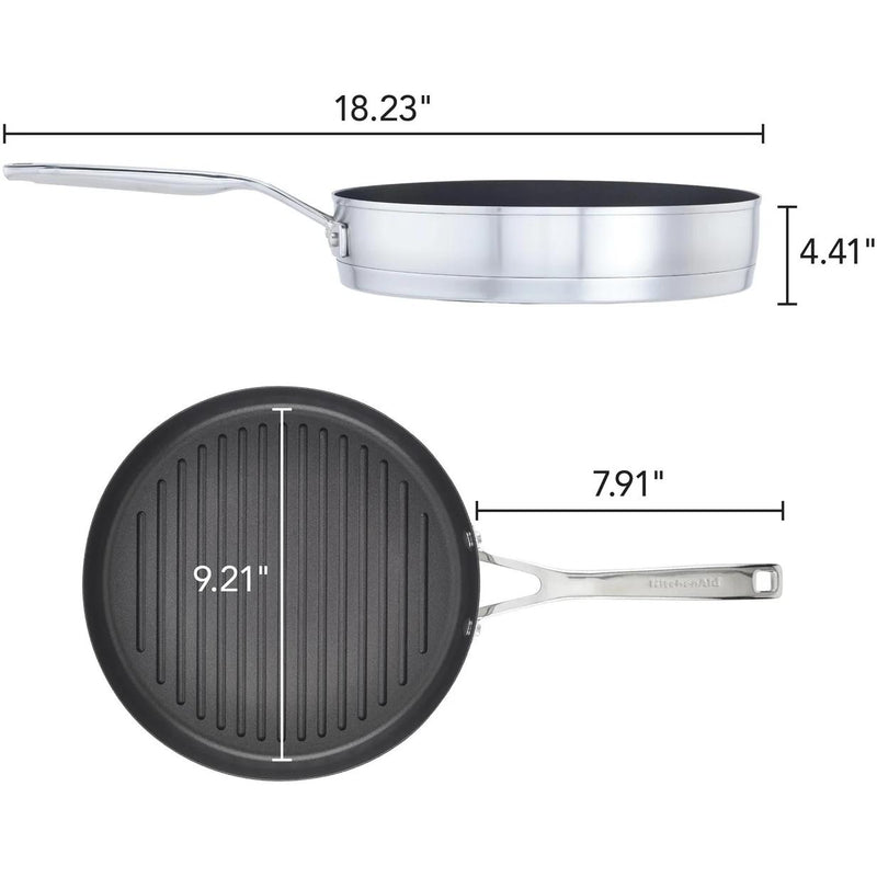 KitchenAid 3-Ply Base Stainless Steel Nonstick Round Grill Pan, 10.25-Inch 71012-TF05 IMAGE 5