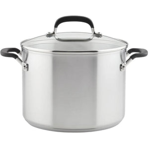 KitchenAid Stainless Steel Stockpot with Measuring Marks and Lid, 8-Quart 71022-TF05 IMAGE 1