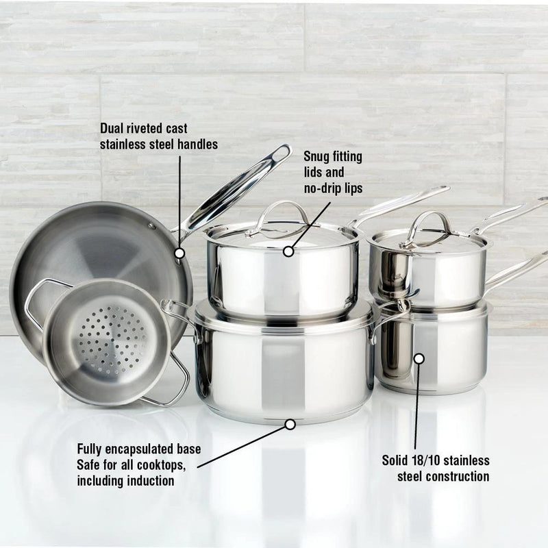 Meyer Confederation Stainless Steel Cookware Set, 10-Piece 2401-10-00 IMAGE 3