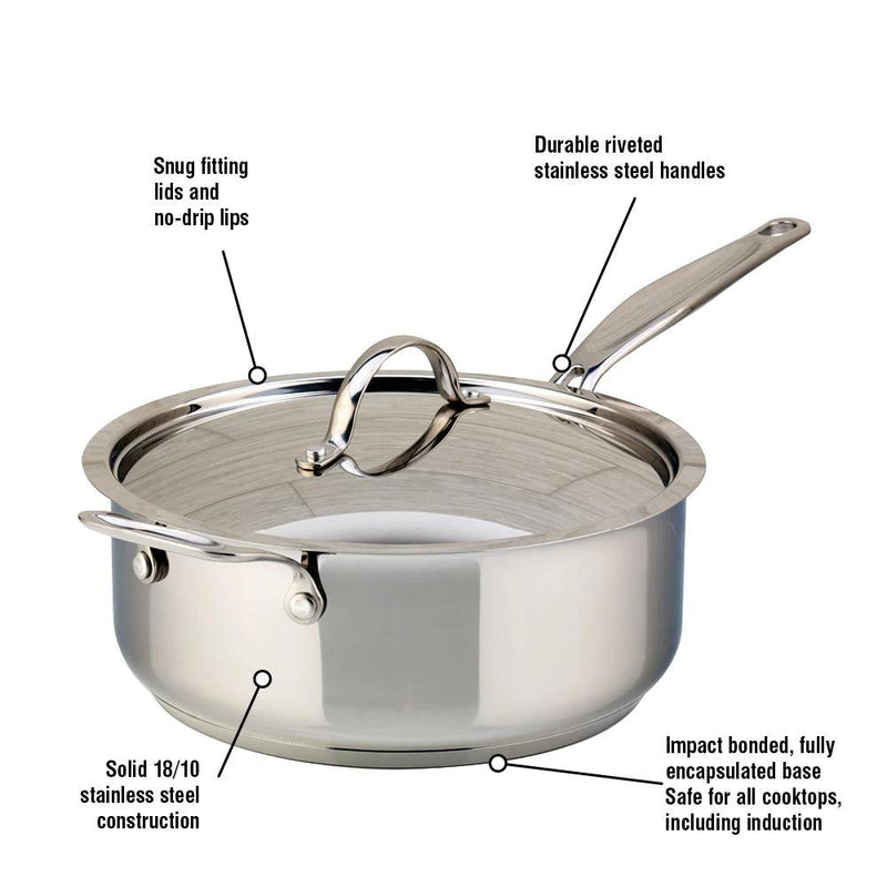 Meyer Confederation Stainless Steel 4L Saute Pan with cover 2408-24-04 IMAGE 4