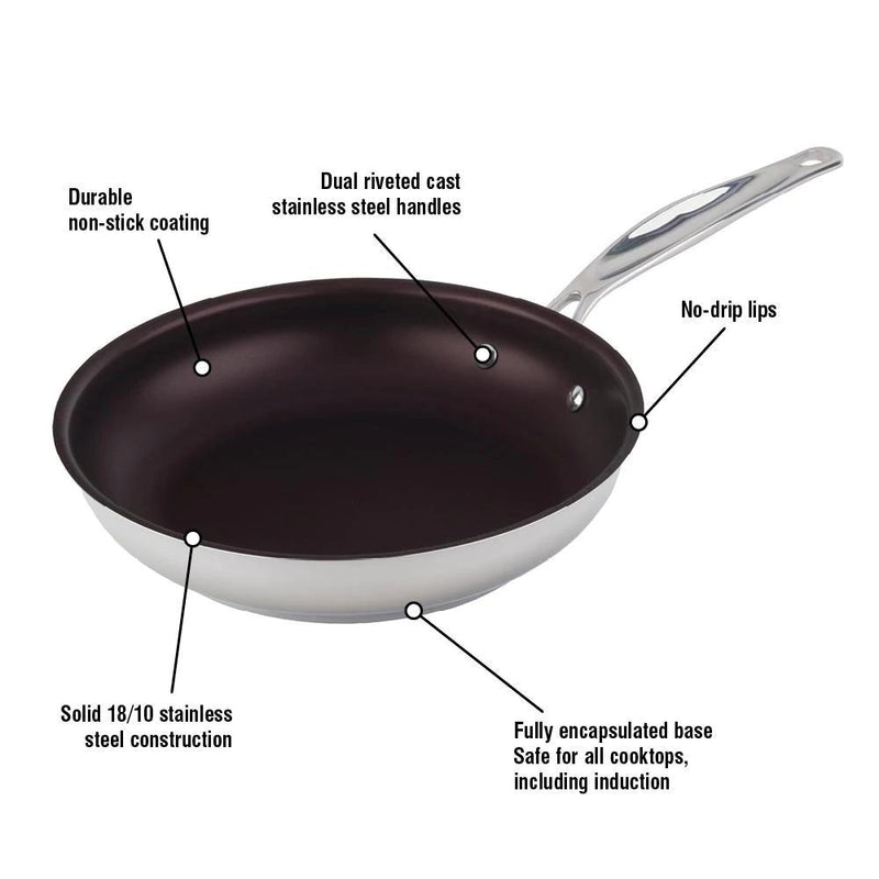 Meyer Confederation Stainless Steel 24cm/9.5" Non Stick Fry Pan Skillet 2418-24-00 IMAGE 3