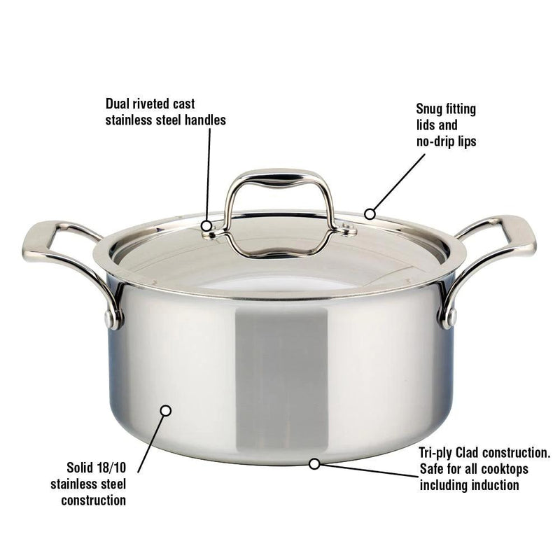 Meyer SuperSteel Tri-Ply Clad Stainless Steel 5L Dutch Oven with Cover 3507-24-05 IMAGE 2