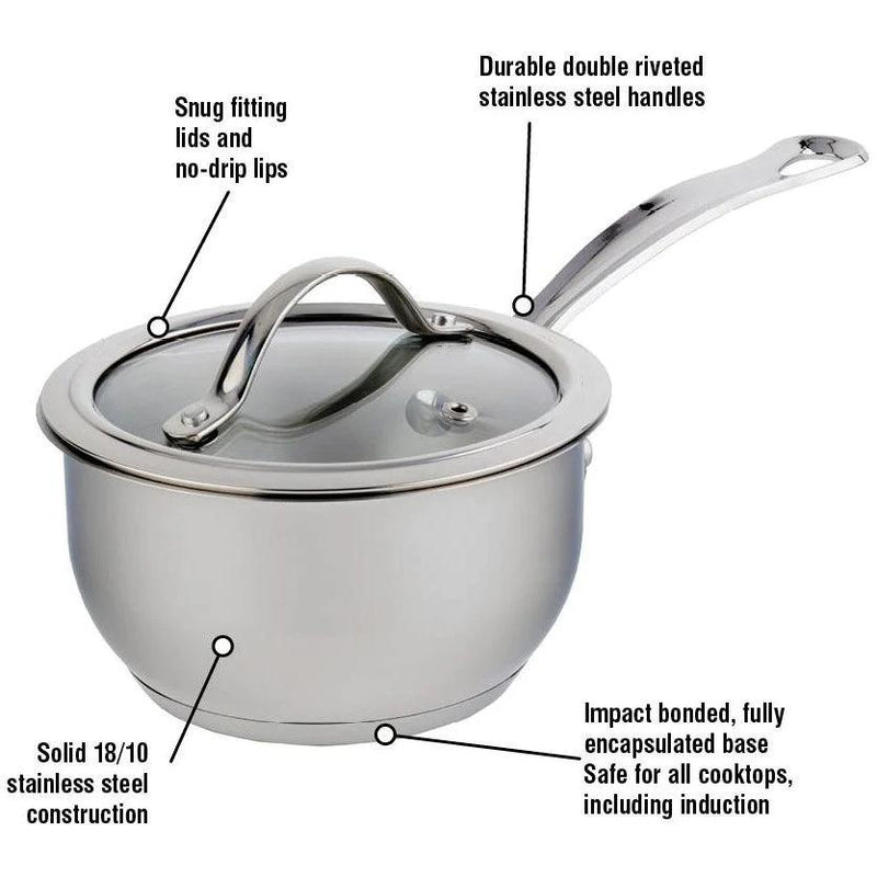 Meyer Nouvelle Stainless Steel 1.5L Saucepan with Tempered Glass Lid 8506-16-15 IMAGE 3