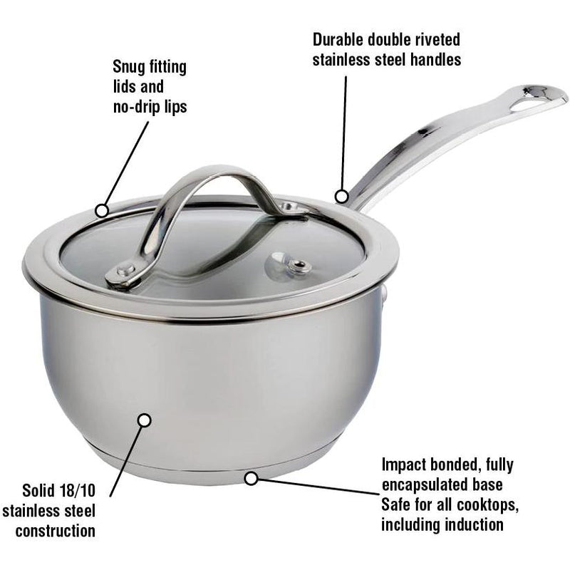 Meyer Nouvelle Stainless Steel 2.1L Saucepan with Tempered Glass Lid 8506-16-21 IMAGE 3