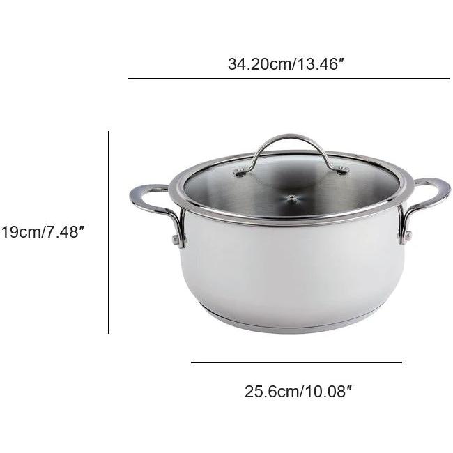 Meyer Nouvelle Stainless Steel 5.4L Dutch Oven with Tempered Glass Lid 8507-24-54 IMAGE 2