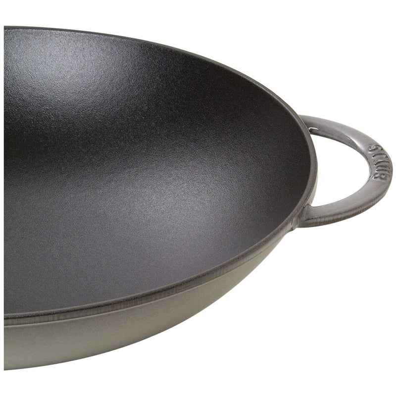 Staub 37CM CAST IRON WOK WITH GLASS LID 1003950 IMAGE 3